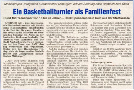 Artikel in der FLZ vom 19. April 2002